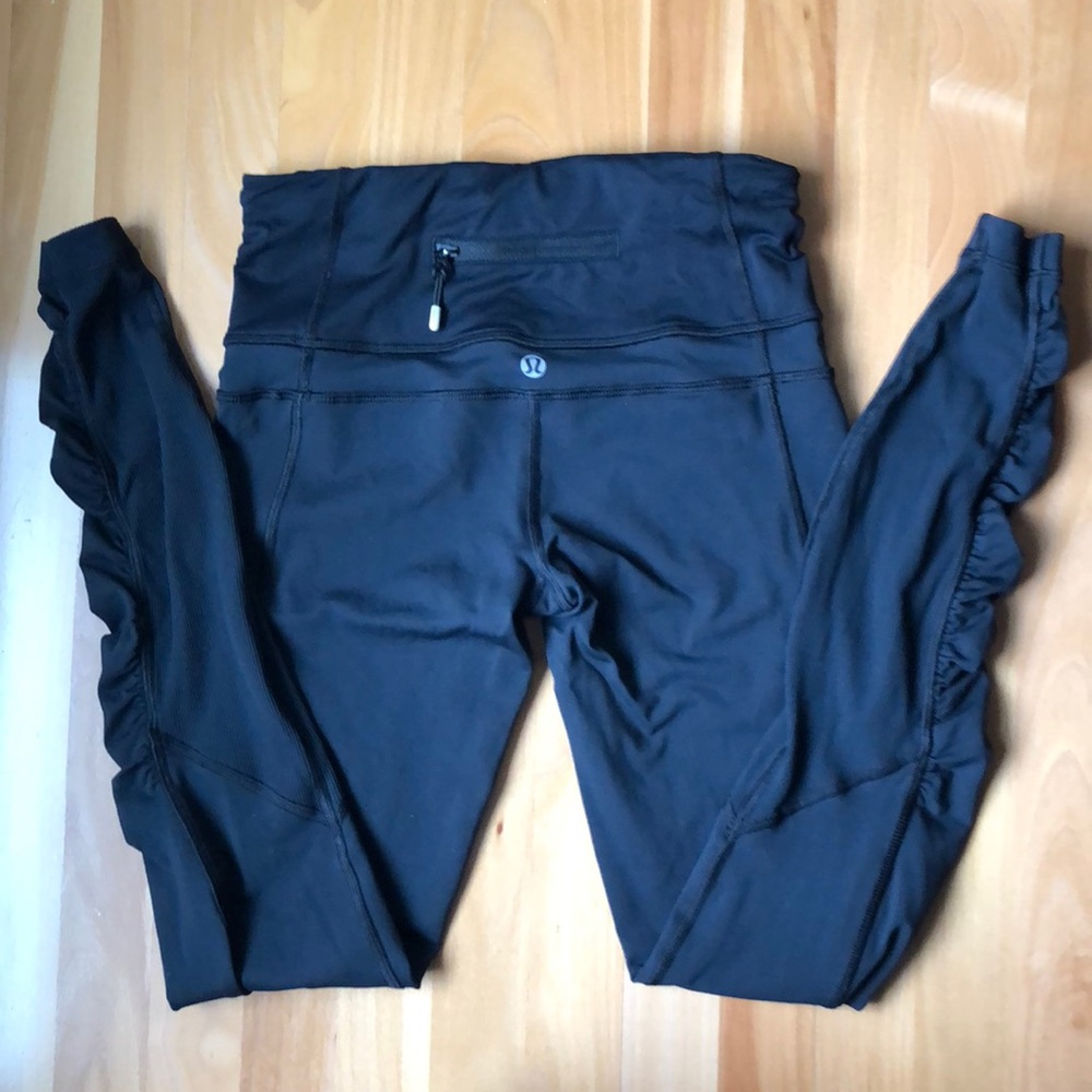 Lululemon run tights ribbed & ruching